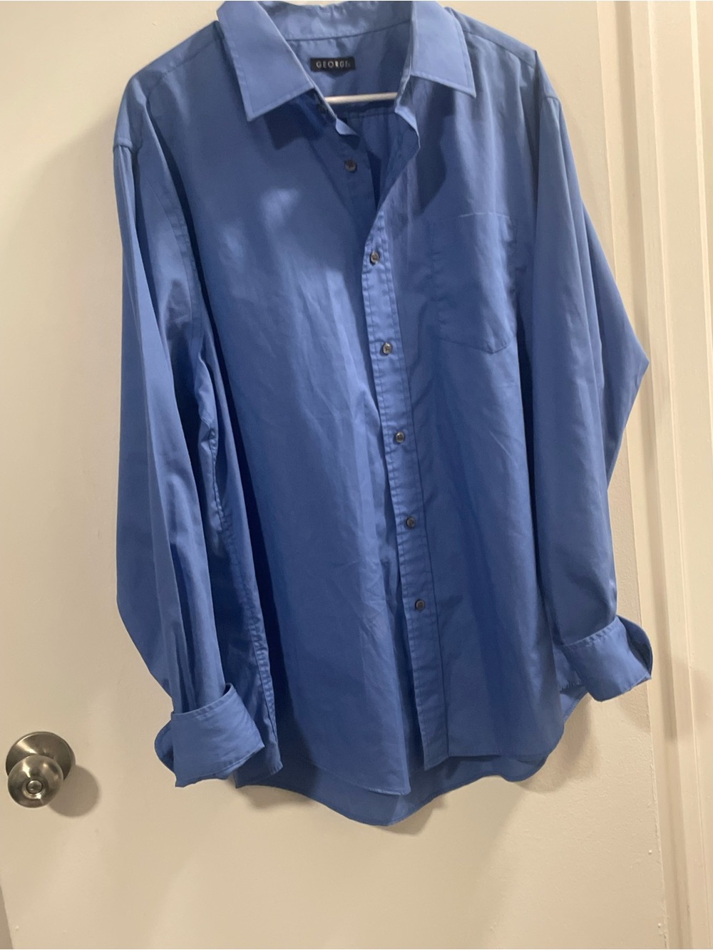 George Men's Long-Sleeve Button-Up Shirt — Blue